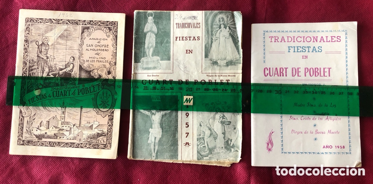 Coleccionismo: QUART DE POBLET-VALENCIA-3 PROGRAMAS DE FIESTAS-A&Ntilde;OS 1952 1957 1958.