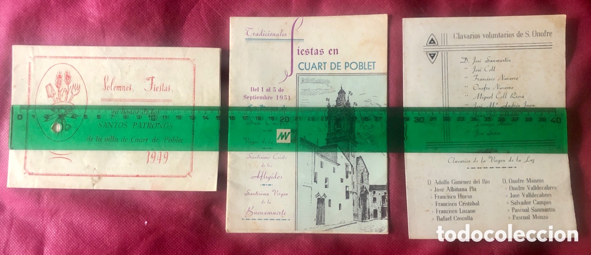 Coleccionismo: QUART DE POBLET-VALENCIA-10 PROGRAMAS DE FIESTAS-DESDE EL A&Ntilde;O 1949.