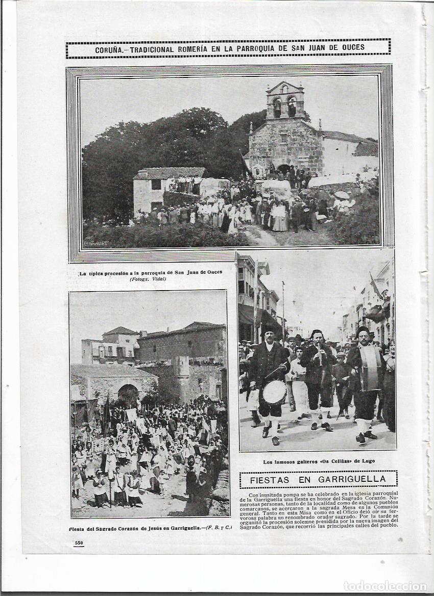 Coleccionismo: A&Ntilde;O 1913 RECORTE PRENSA GARRIGUELLA FIESTAS PROCESION SAGRADO CORAZON DE JESUS