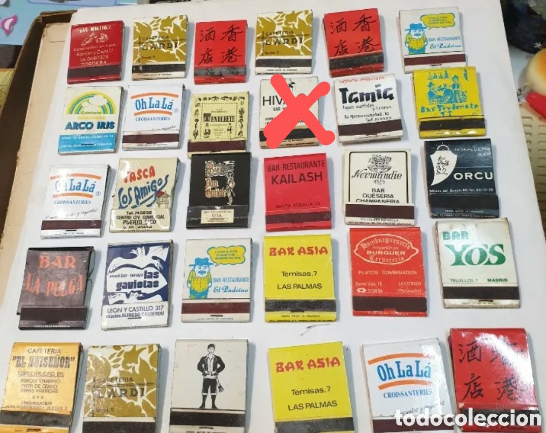 Coleccionismo: 30 estuches cerillas / fosforos publicidad bares
