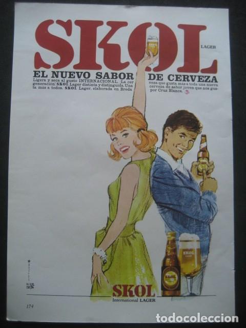 Collezionismo: CERVEZA SKOL. PUBLICIDAD ANUNCIO DE REVISTA DE LOS A&Ntilde;OS 60