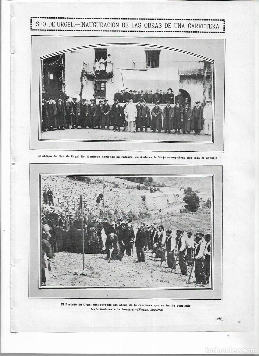 Colecionismo: A&Ntilde;O 1913 RECORTE PRENSA LA SEU URGELL D'URGELL INAUGURACION OBRAS CARRETERA ANDORRA FRONTERA