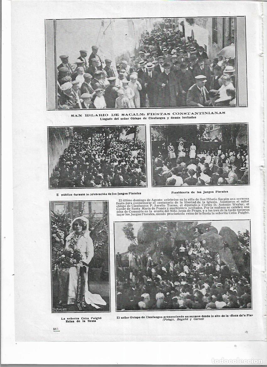 Collezionismo: A&Ntilde;O 1913 RECORTE PRENSA SANT HILARI SACALM FIESTAS CONSTATINIANAS OBISPO CIENFUEGOS JUEGOS FLORALES