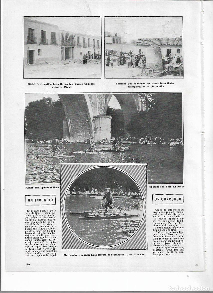 Collezionismo: A&Ntilde;O 1913 RECORTE PRENSA PARIS CARRERA CONCURSO HIDROPEDOS BICICLETA SOBRE EL AGUA VENCEDOR MR SOUDAN