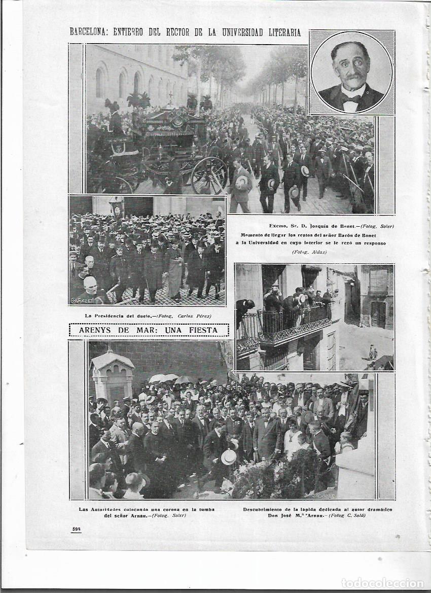 Collezionismo: A&Ntilde;O 1913 RECORTE PRENSA ARENYS DE MAR FIESTA HOMENAJE JOSE MARIA ARNAU LAPIDA CORONA FLORES TUMBA