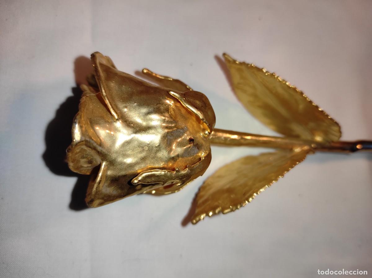 Coleccionismo: Rosa de la eternidad ba&ntilde;ada en oro - Foto 2