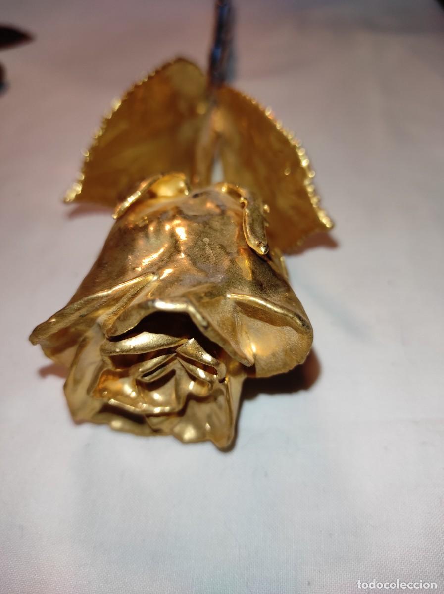 Coleccionismo: Rosa de la eternidad ba&ntilde;ada en oro - Foto 3
