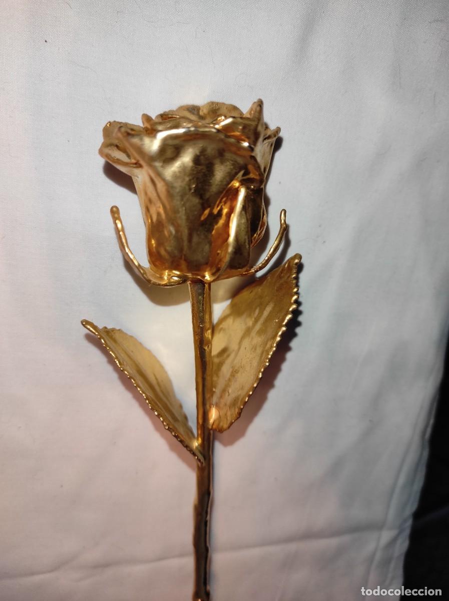 Coleccionismo: Rosa de la eternidad ba&ntilde;ada en oro - Foto 6