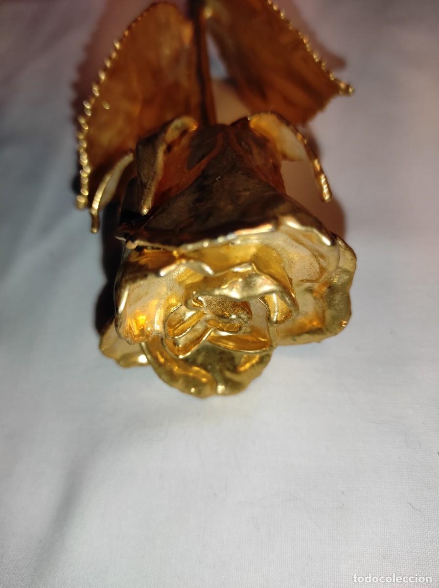 Coleccionismo: Rosa de la eternidad ba&ntilde;ada en oro - Foto 7