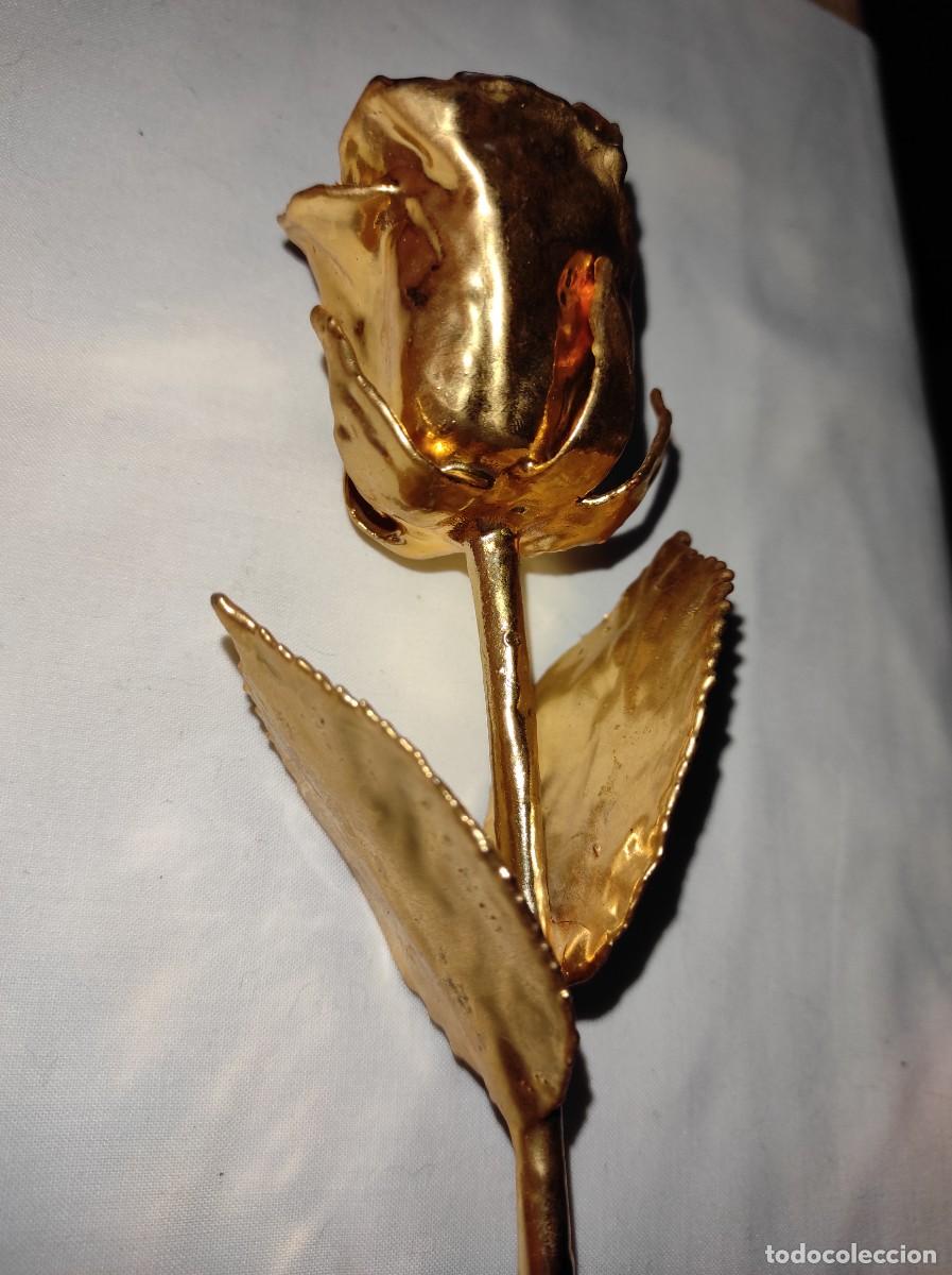 Coleccionismo: Rosa de la eternidad ba&ntilde;ada en oro - Foto 9