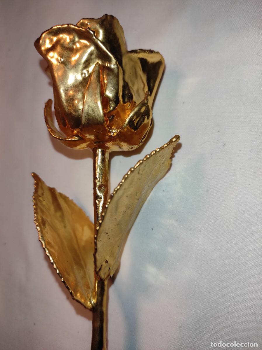 Coleccionismo: Rosa de la eternidad ba&ntilde;ada en oro - Foto 10