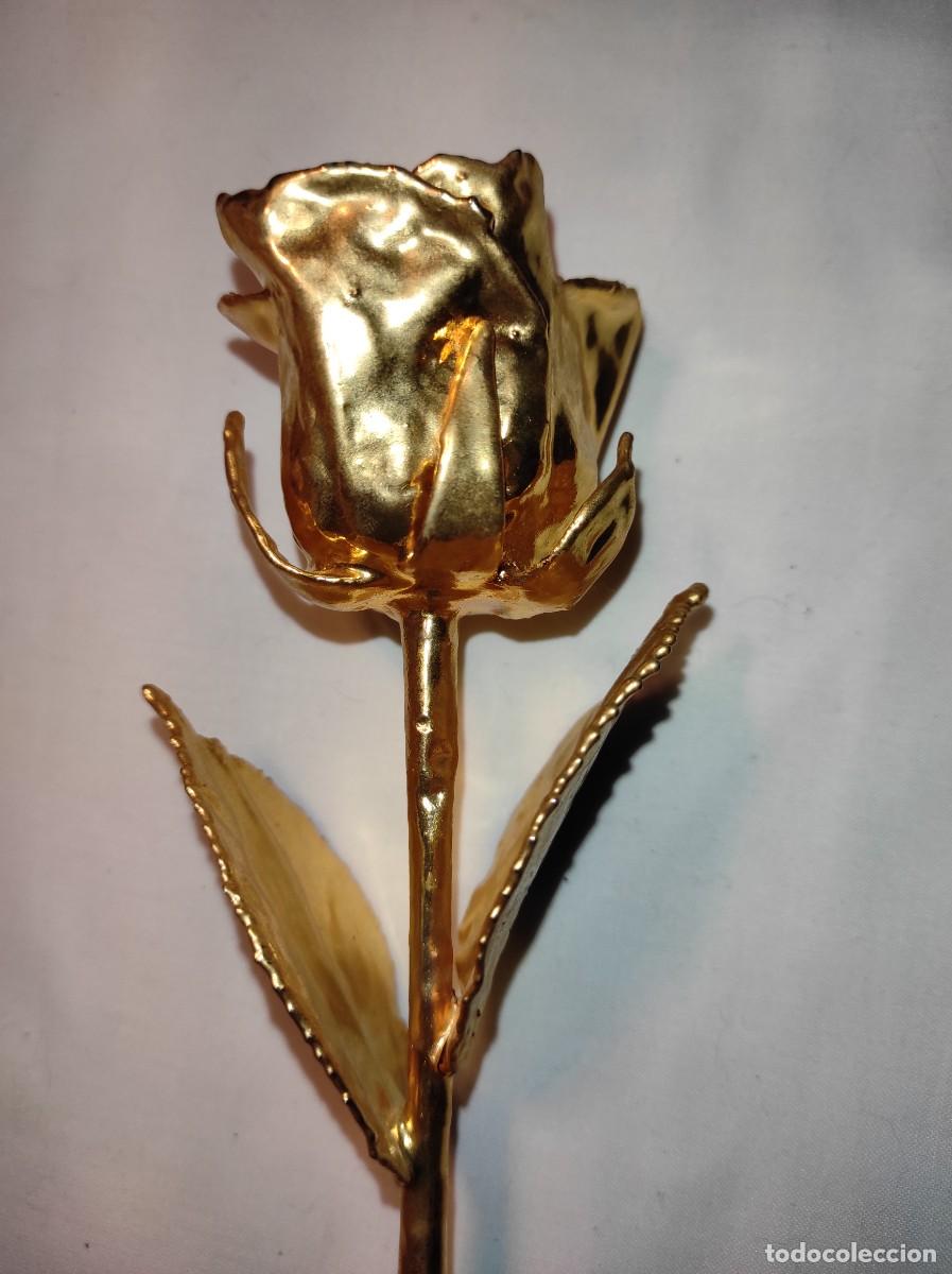 Coleccionismo: Rosa de la eternidad ba&ntilde;ada en oro - Foto 12