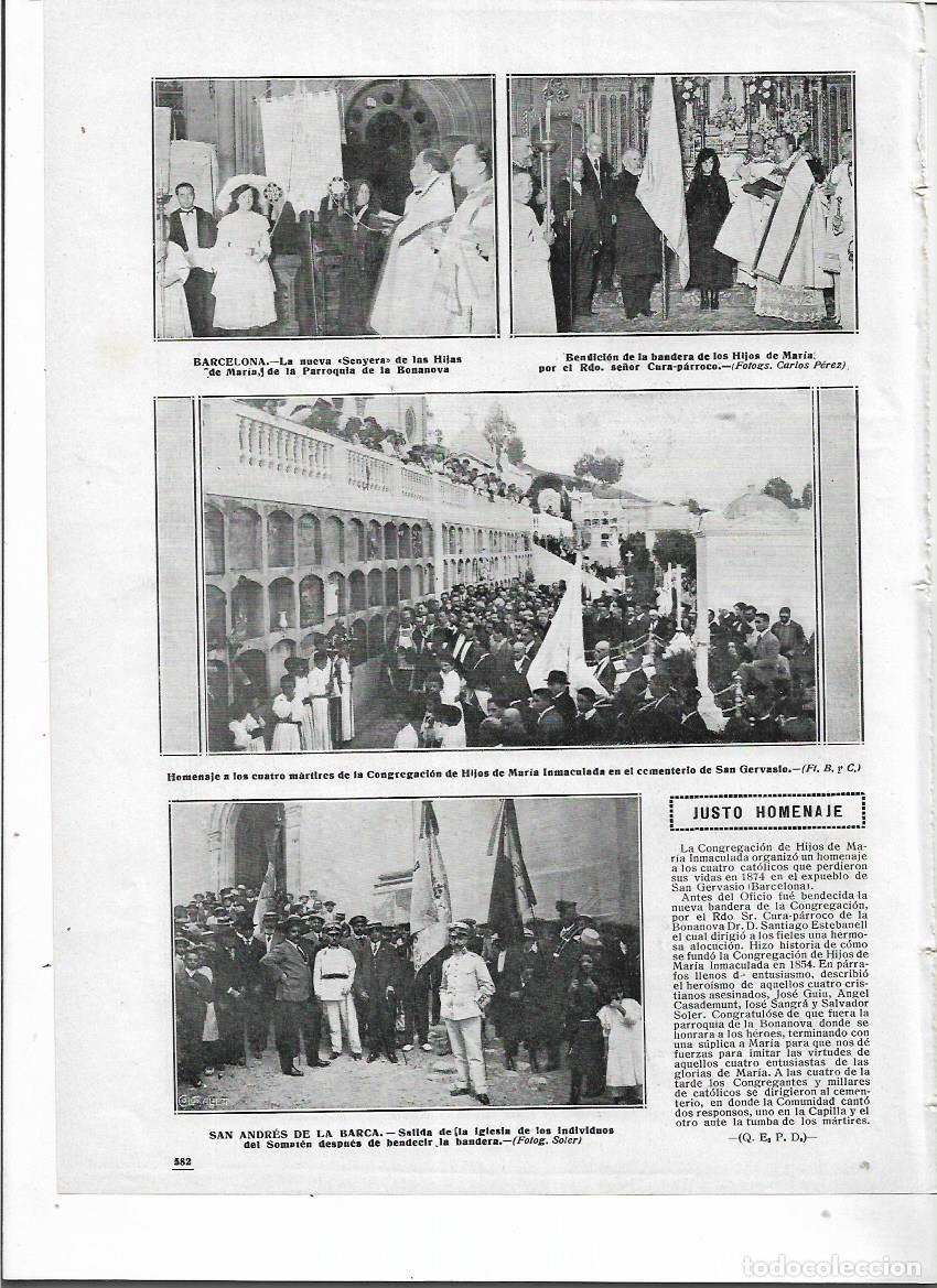 Coleccionismo: A&Ntilde;O 1913 RECORTE PRENSA SANT ANDREU DE LA BARCA BENDICION DE LA BANDERA DEL SOMATEN