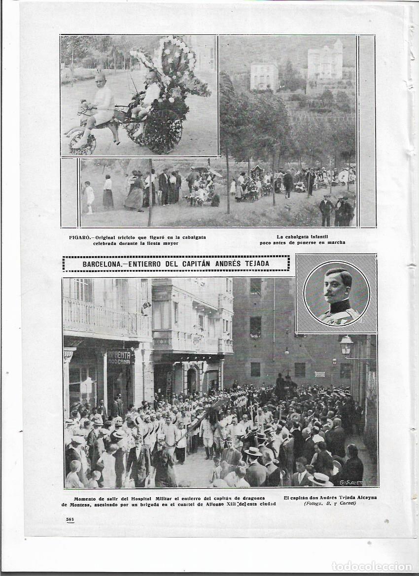 Collezionismo: A&Ntilde;O 1913 RECORTE PRENSA BARCELONA ENTIERRO CAPITAN ANDRES TEJADA ALCAYNA HOSPITAL MILITAR
