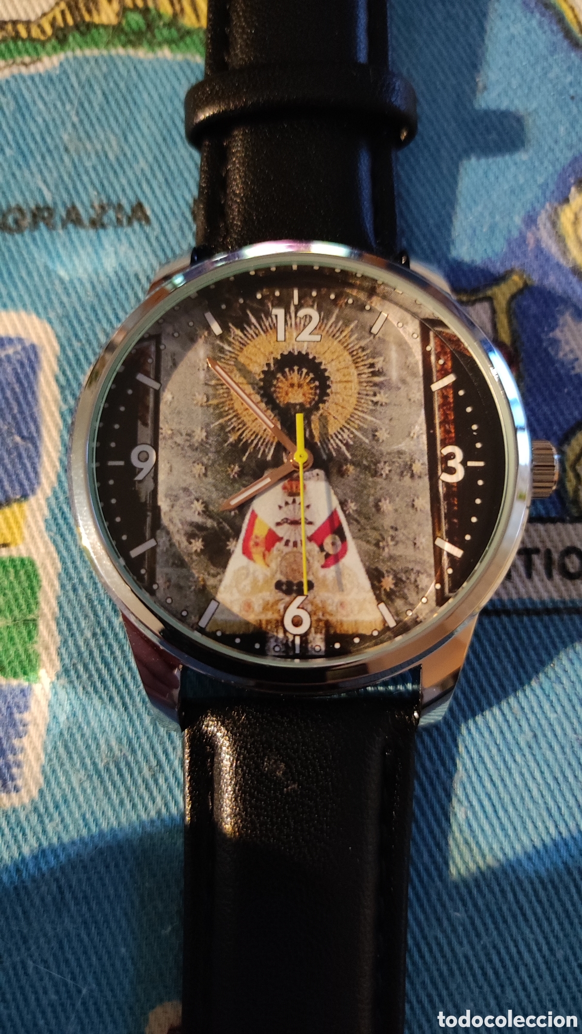 Coleccionismo: Reloj virgen del Pilar mant&oacute;n Falange