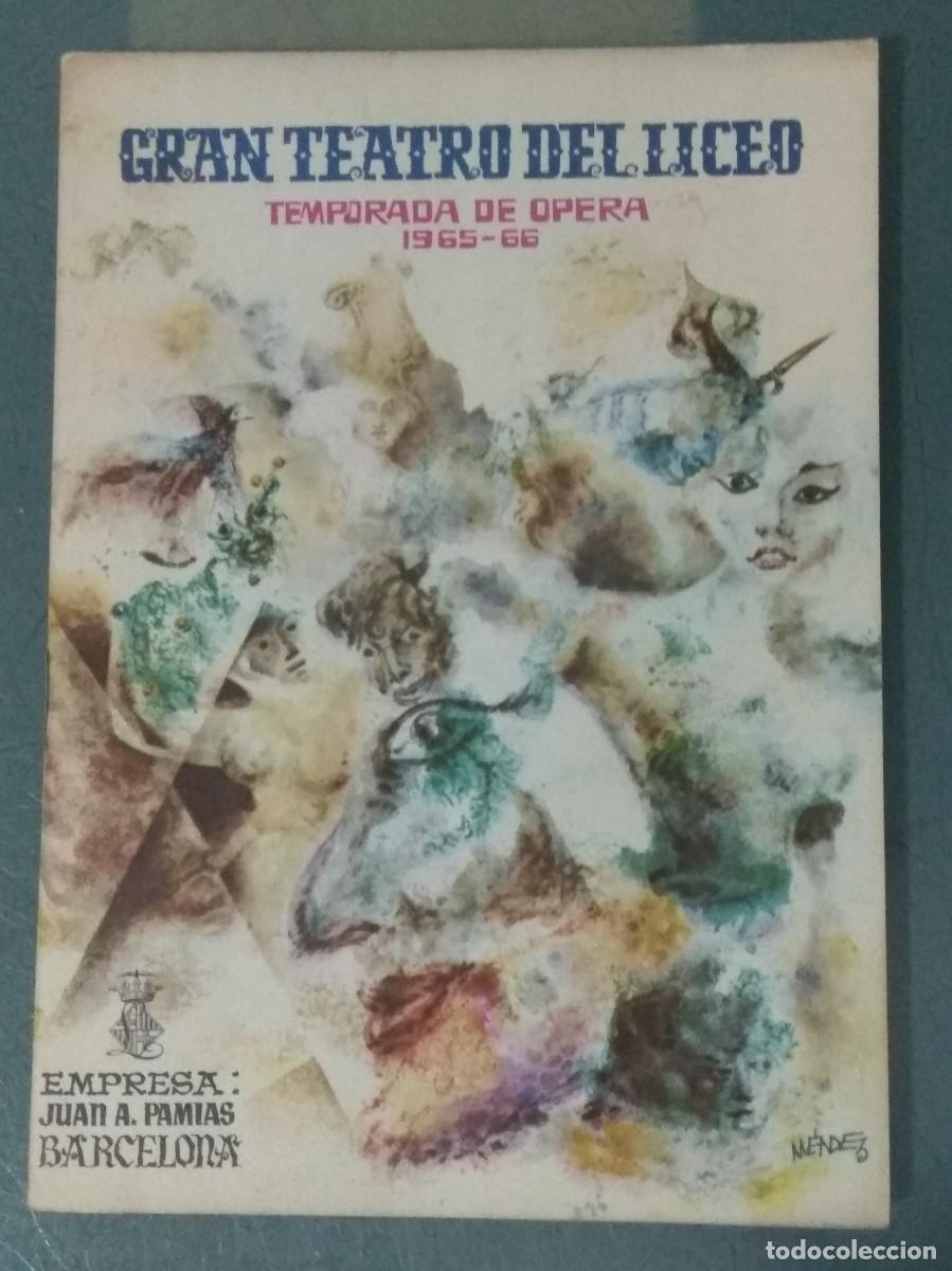 Coleccionismo: GRAN TEATRO DEL LICEO - PROGRAMA TEMPORADA 1965 - 1966. LA FLAUTA M&Aacute;GICA.