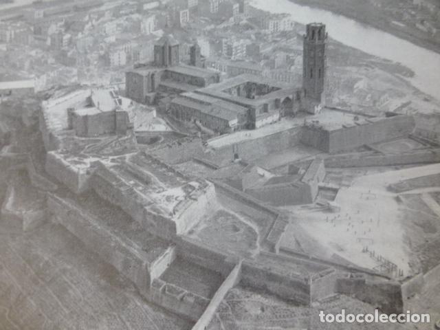 Collectionnisme: LERIDA VISTA AEREA ANTIGUO HUECOGRABADO A&Ntilde;OS 40