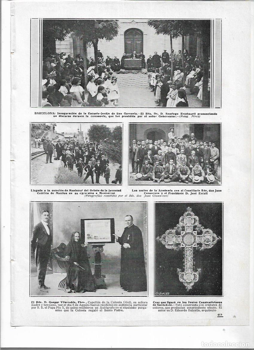 Collectionnisme: A&Ntilde;O 1913 RECORTE PRENSA BARCELONA INAUGURACION ESCUELA JARDIN SANT GERVASI SANTIAGO ESTEBANELL
