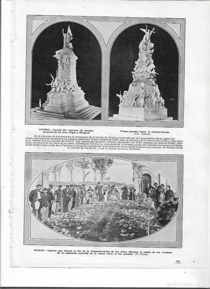 Sammelleidenschaft Papier: A&Ntilde;O 1913 RECORTE PRENSA BILBAO HOMENAJE VICTIMAS DEL TEATRO CIRCO CEMENTERIO TUMBAS
