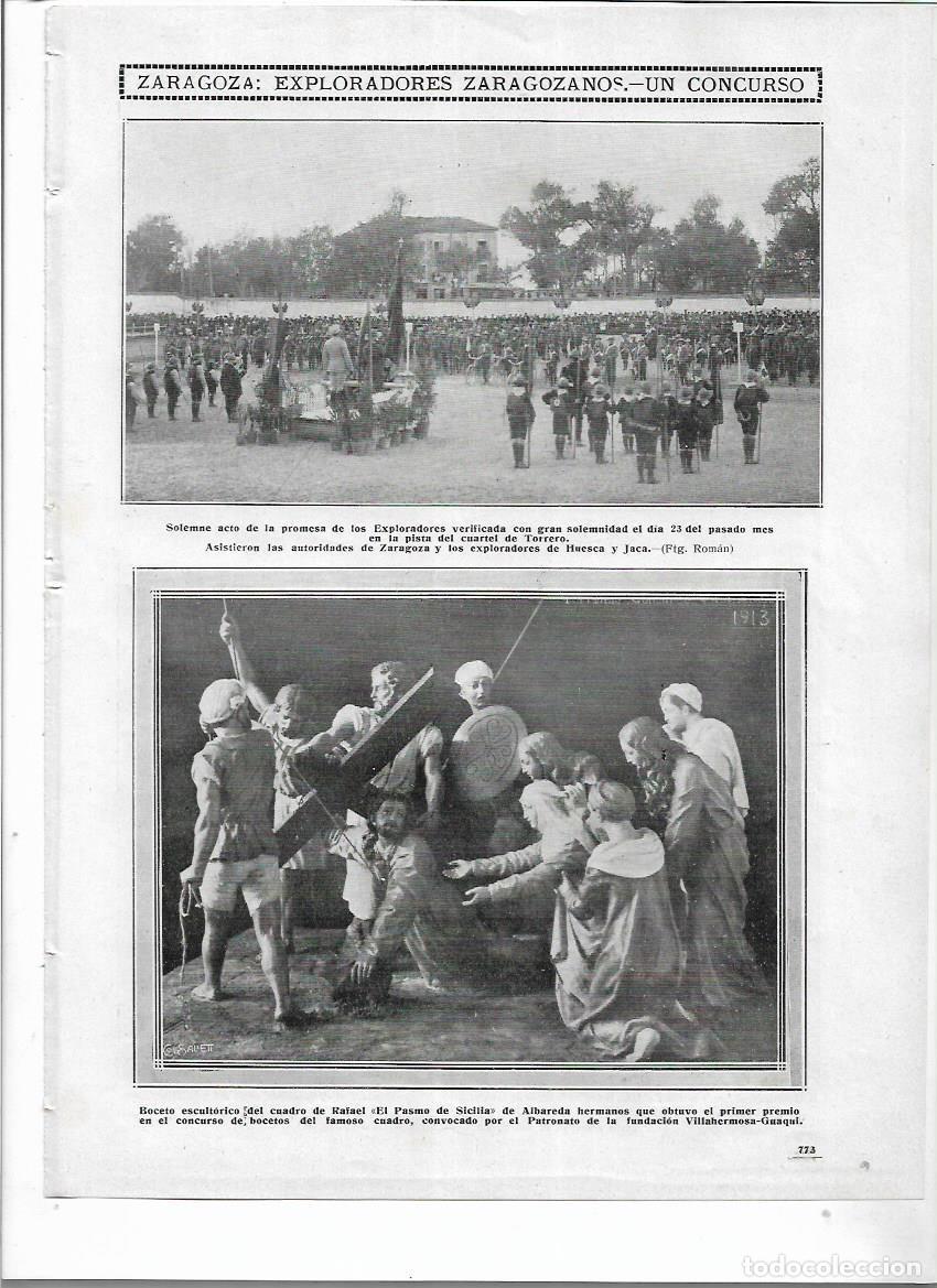 Collectionnisme: A&Ntilde;O 1913 RECORTE PRENSA ESCULTURA BOCETO EL PASMO DE SICILIA ALBAREDA HERMANOS VILLAHERMOSA GUAQUI