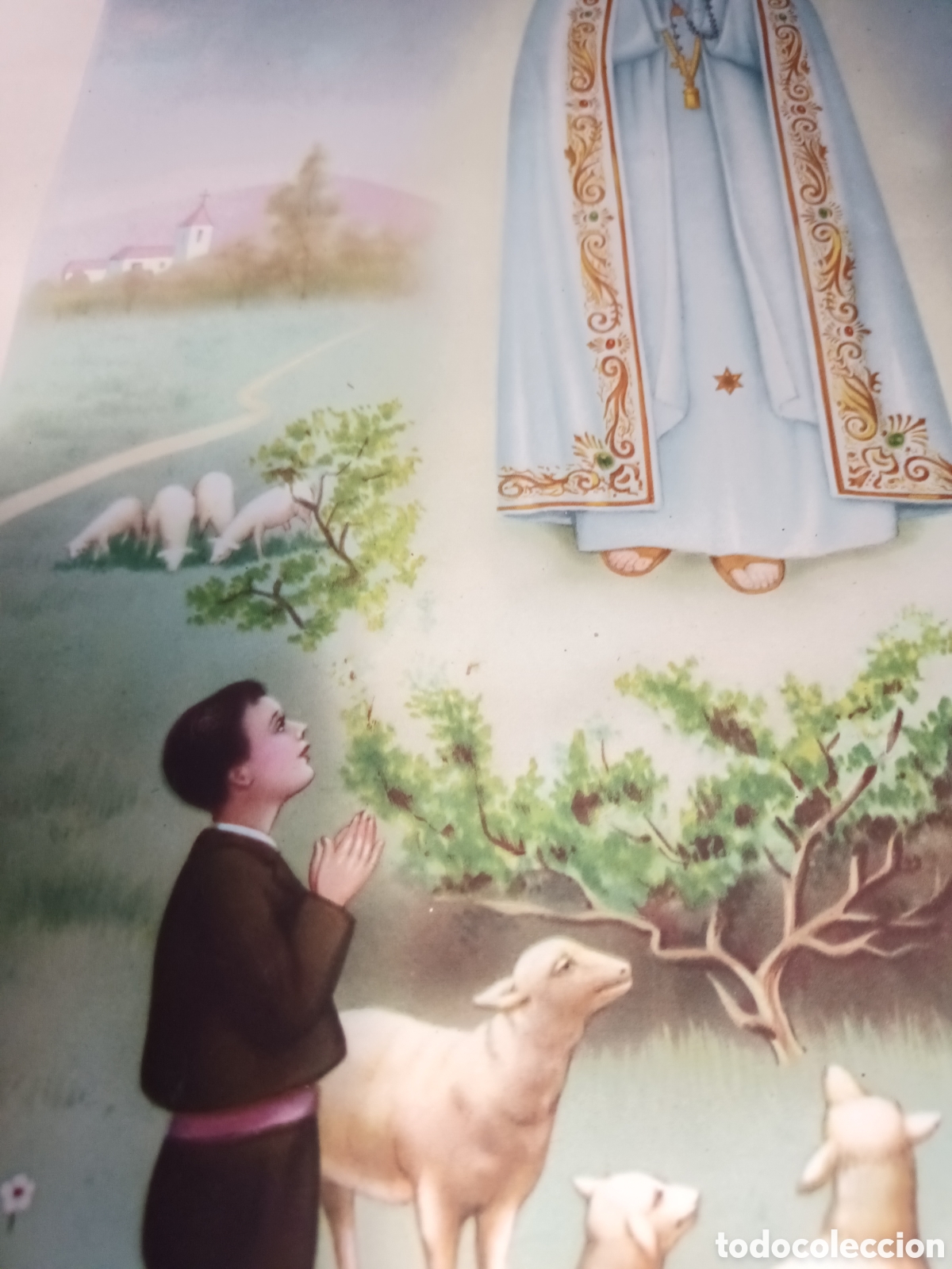 Coleccionismo: L&aacute;mina Virgen de Fatima - Foto 2