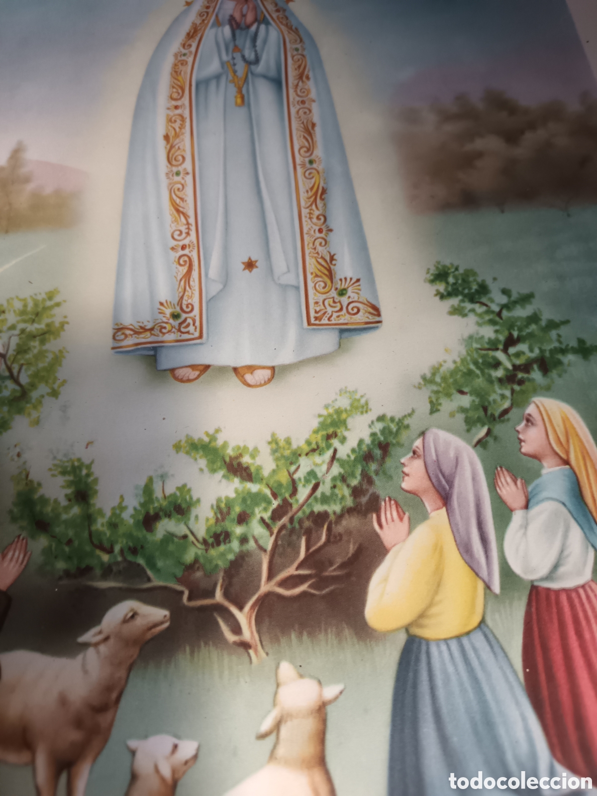 Coleccionismo: L&aacute;mina Virgen de Fatima - Foto 3