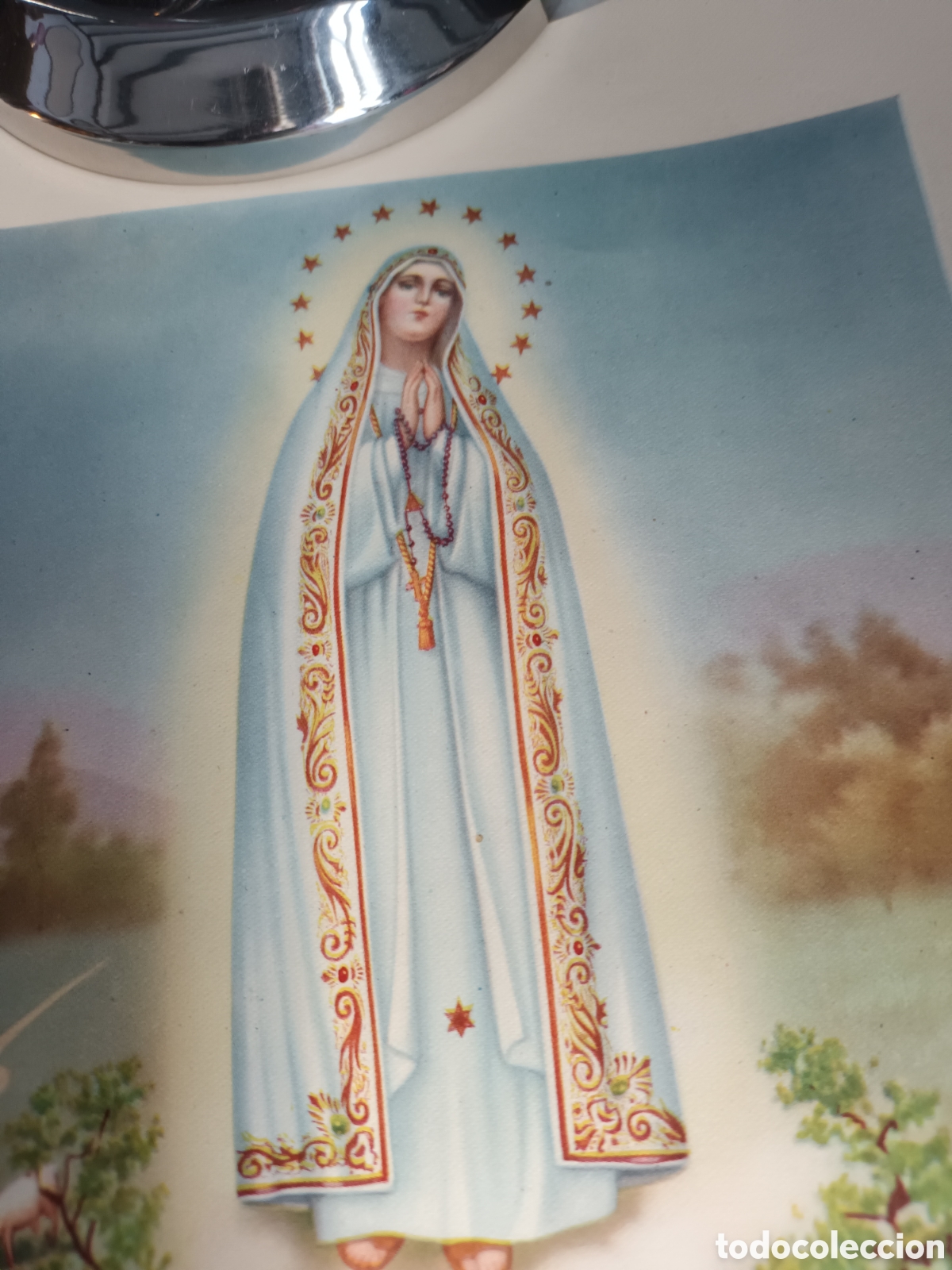 Coleccionismo: L&aacute;mina Virgen de Fatima - Foto 5