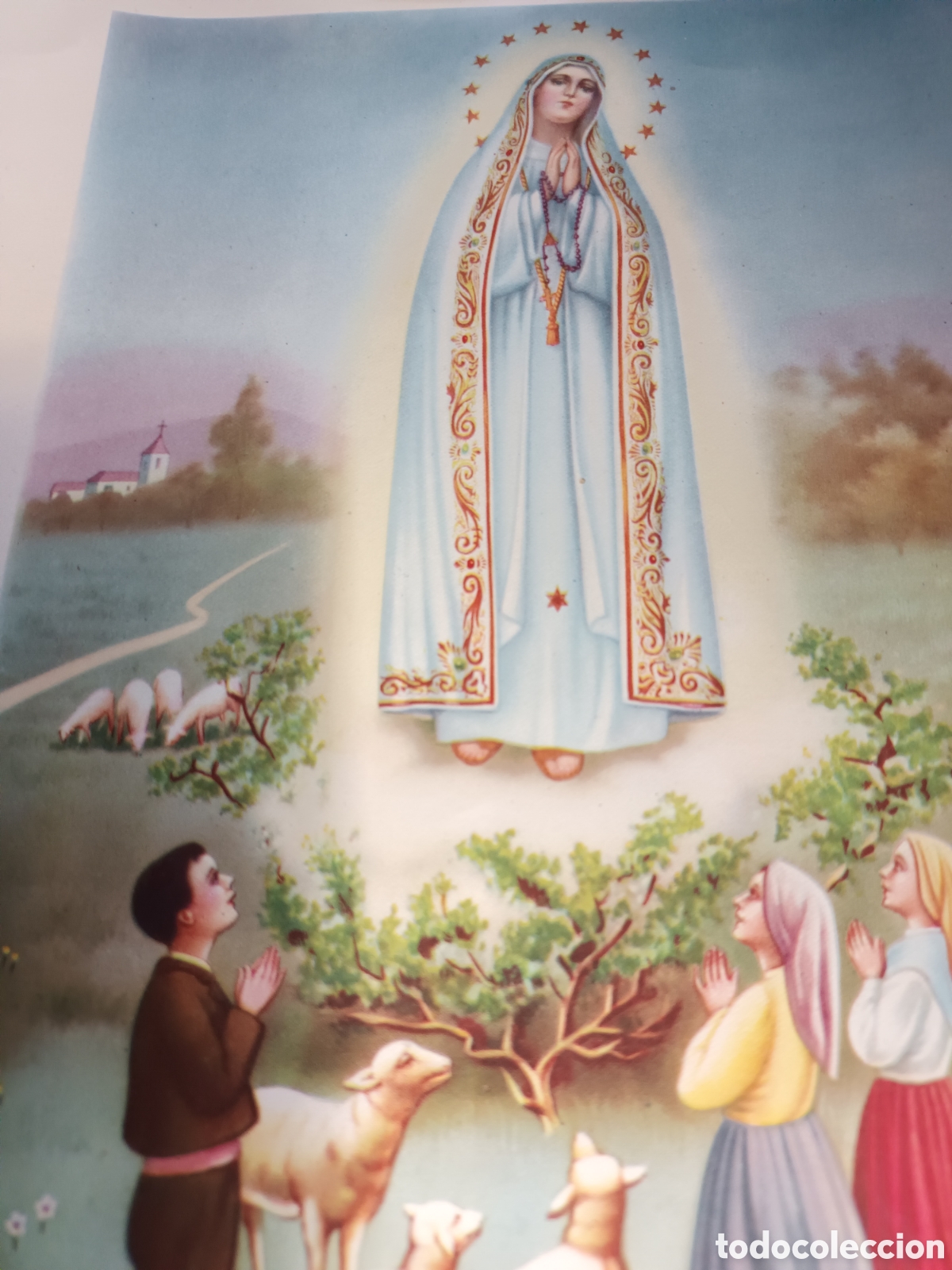 Coleccionismo: L&aacute;mina Virgen de Fatima - Foto 6