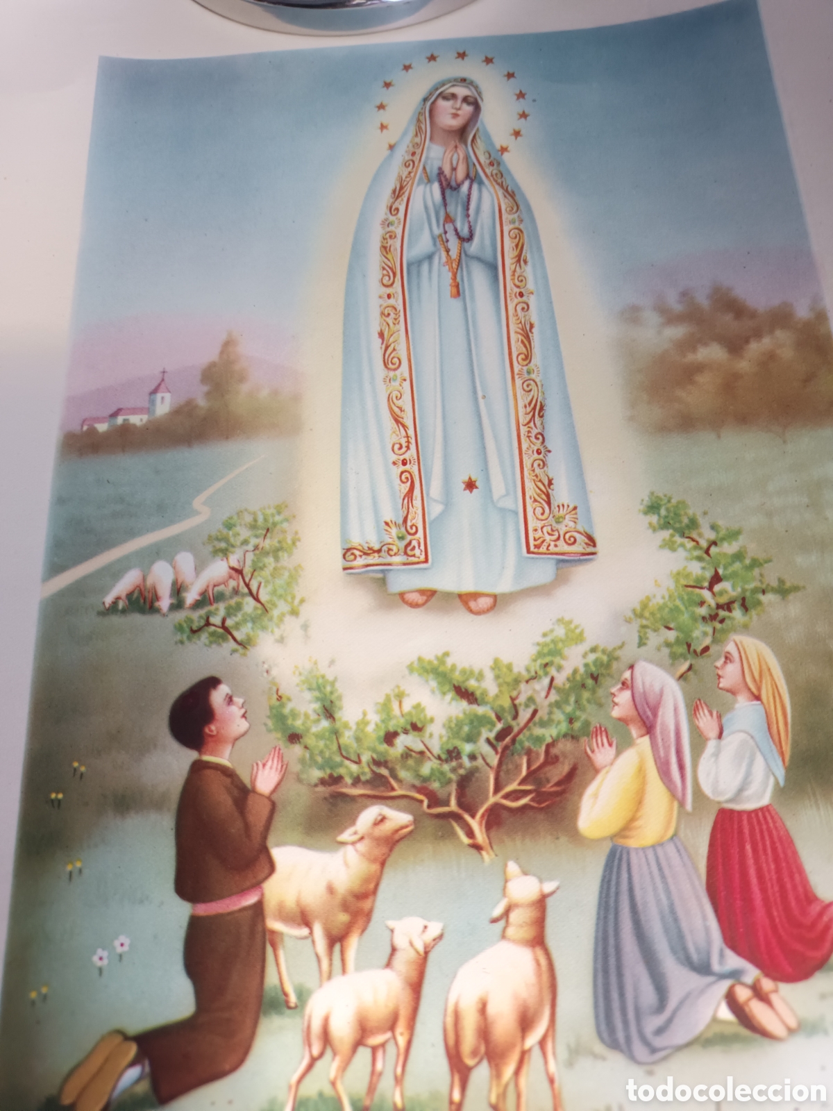 Coleccionismo: L&aacute;mina Virgen de Fatima - Foto 8