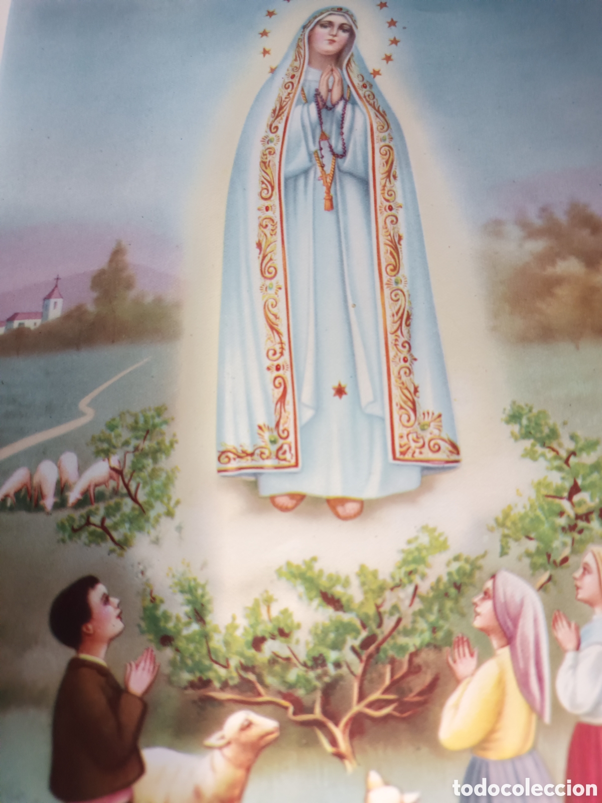 Coleccionismo: L&aacute;mina Virgen de Fatima - Foto 9