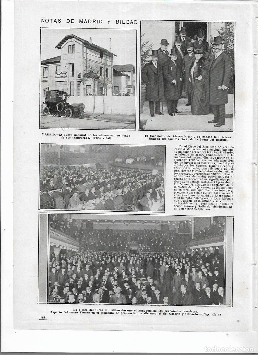 Collectionnisme: A&Ntilde;O 1913 RECORTE PRENSA MADRID NUEVO HOSPITAL ALEMAN RECIEN INAUGURADO AUTORIDADES