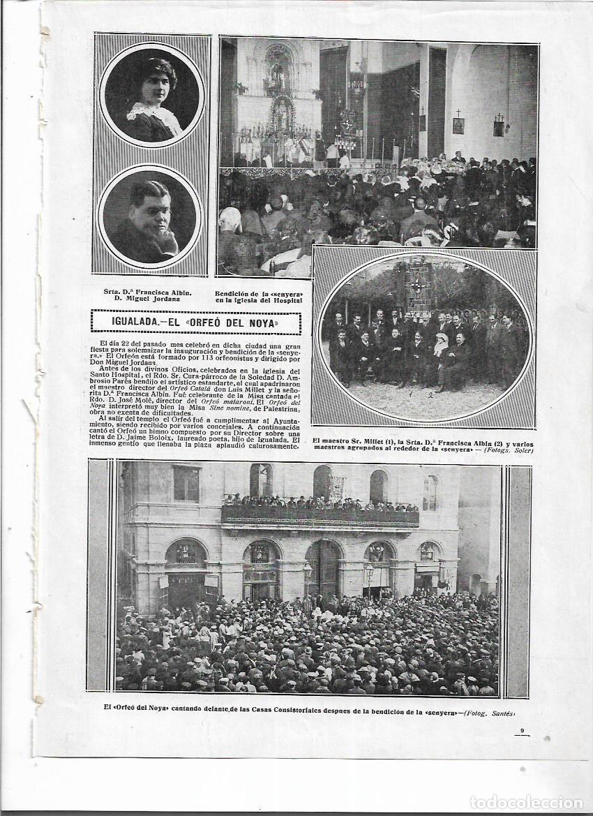 Sammelleidenschaft Papier: A&Ntilde;O 1913 RECORTE PRENSA IGUALADA BENDICION INAUGURACION DE LA SENYERA ORFEO DEL NOYA NOIA ANOIA