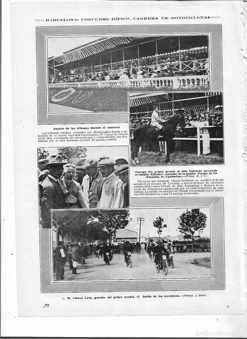 Colecionismo: A&Ntilde;O 1913 RECORTE PRENSA BCNA CONCURSO HIPICO HIPICA CARRERAS CABALLOS GANADOR CABALLO ELASTICO