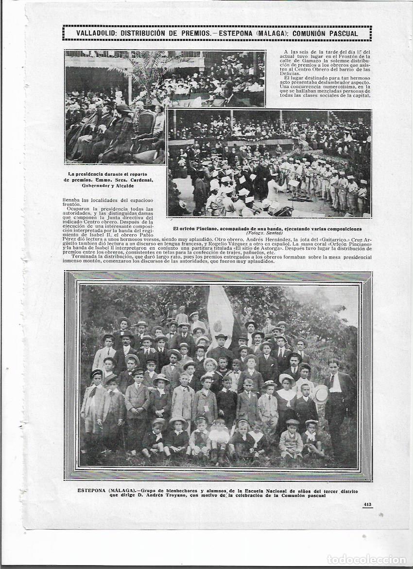 Collectionnisme: A&Ntilde;O 1913 RECORTE PRENSA VALLADOLID PREMIOS CENTRO OBRERO LAS DELICIAS FRONTON GAMAZO ORFEON PINCIANO