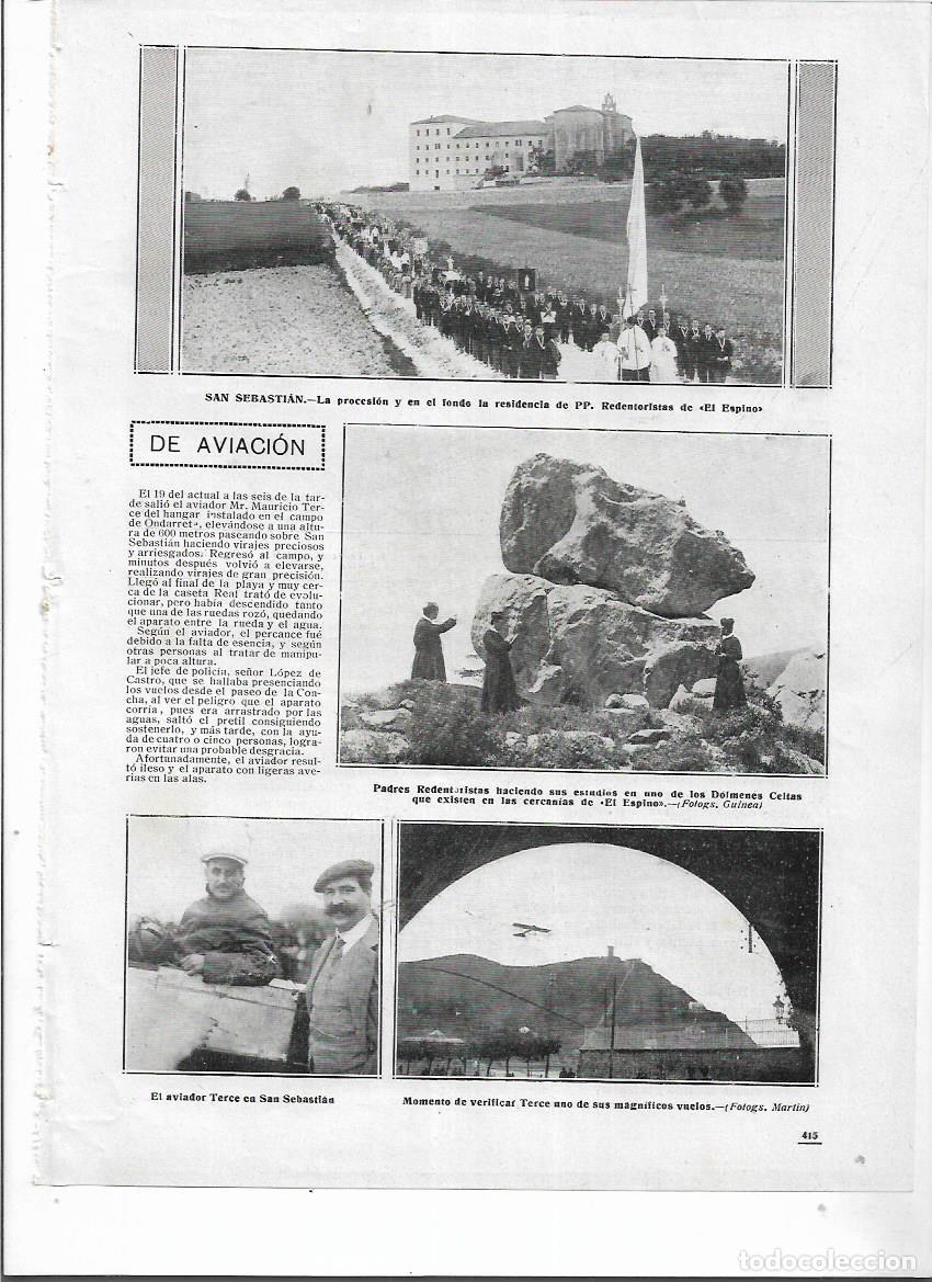 Colecionismo: A&Ntilde;O 1913 RECORTE PRENSA SAN SEBASTIAN PROCESION PADRES BENEDICTINOS A EL ESPINO DOLMEN CELTA