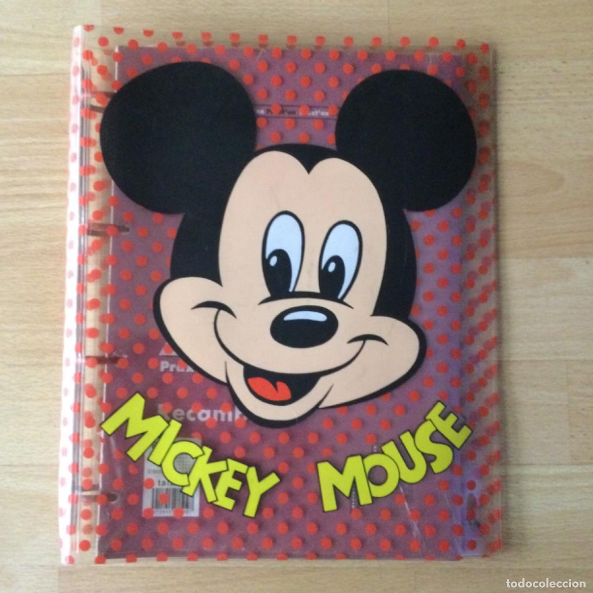 Coleccionismo: Block 4 anillas folio prolongado + recambio. Mickey Mouse. A&ntilde;os 80. NUEVO