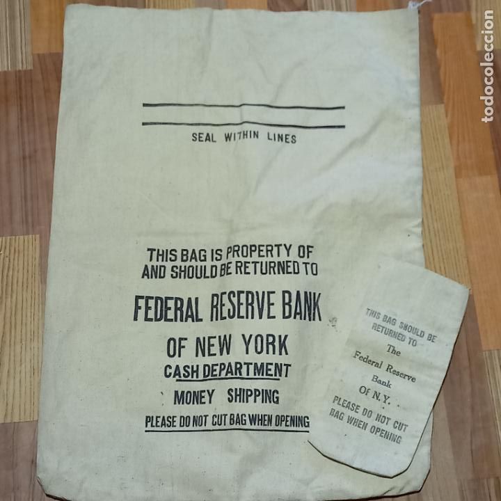Coleccionismo: Lote 2 bolsas banco reserve federal bank of New york