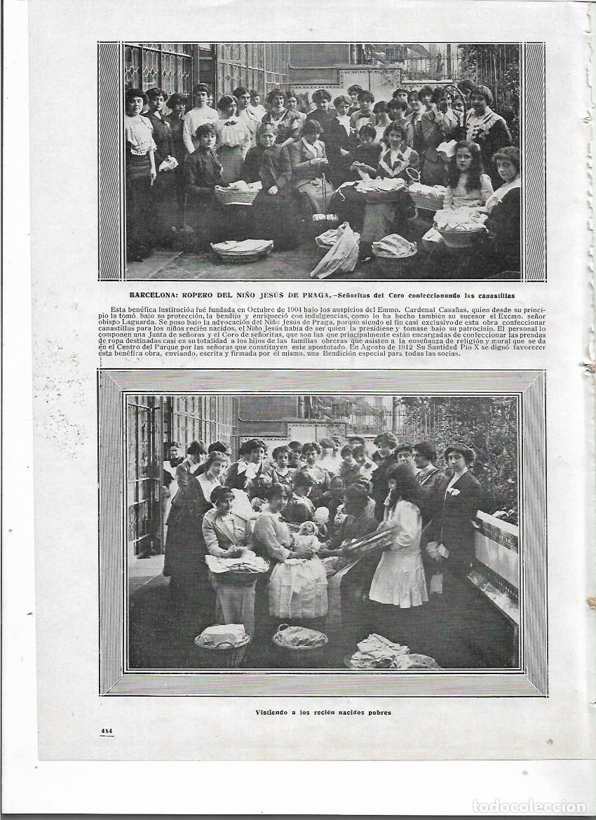 Coleccionismo: A&Ntilde;O 1913 RECORTE PRENSA BARCELONA ROPERO NI&Ntilde;O JESUS DE PRAGA CANASTILLAS BEBE RECIEN NACIDOS POBRES