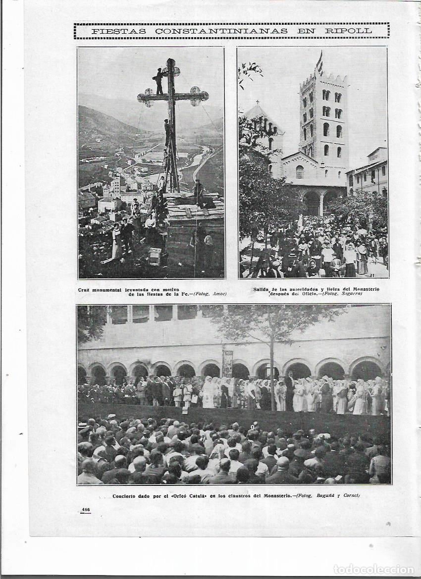 Colecionismo: A&Ntilde;O 1913 RECORTE PRENSA RIPOLL FIESTAS CONSTANTINIANAS DE LA FE CRUZ MONUMENTAL MONASTERIO