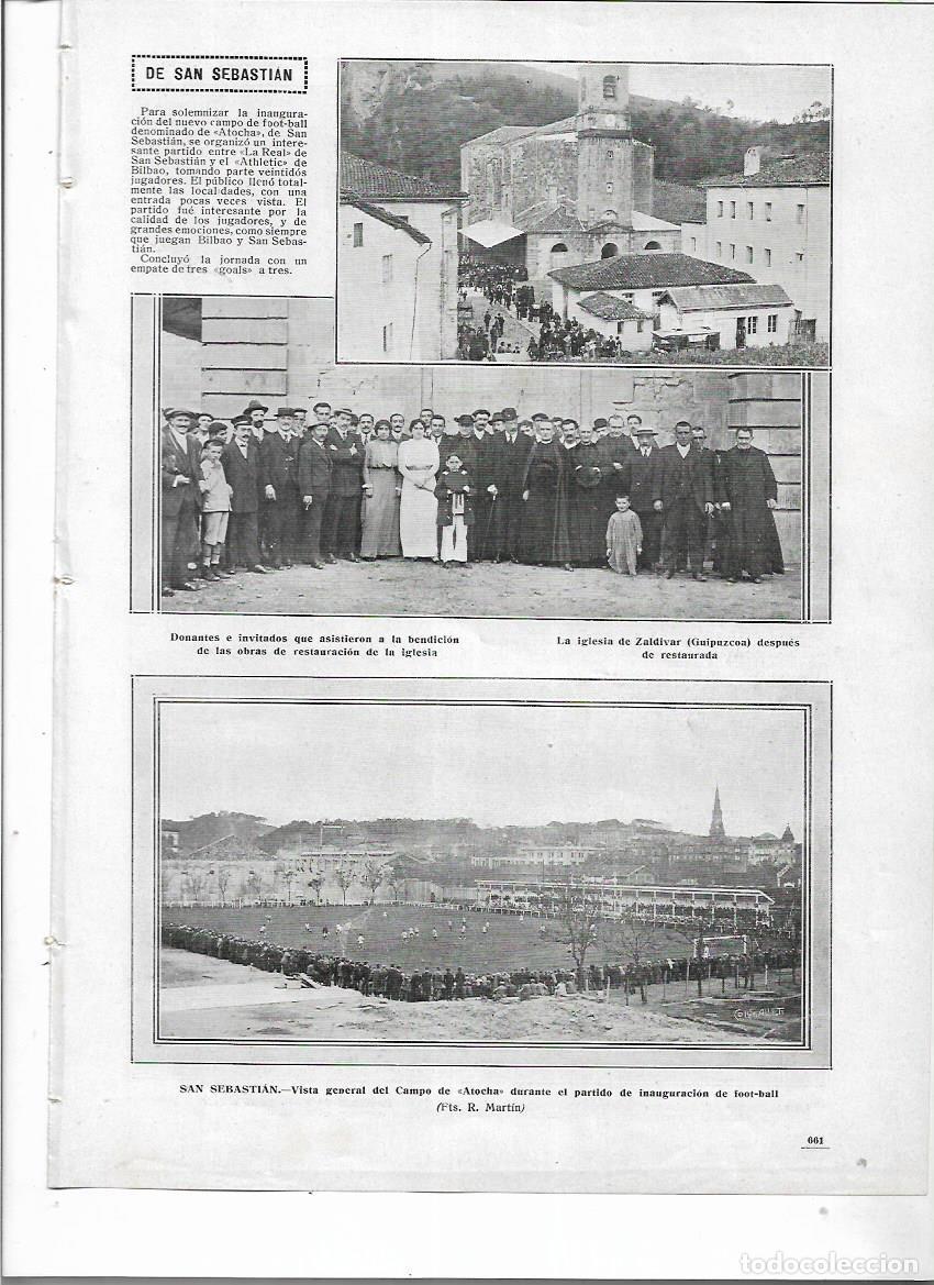Collectionnisme: A&Ntilde;O 1913 RECORTE PRENSA ZALDIVAR GUIPUZCOA INAUGURACION OBRAS RESTAURACION IGLESIA