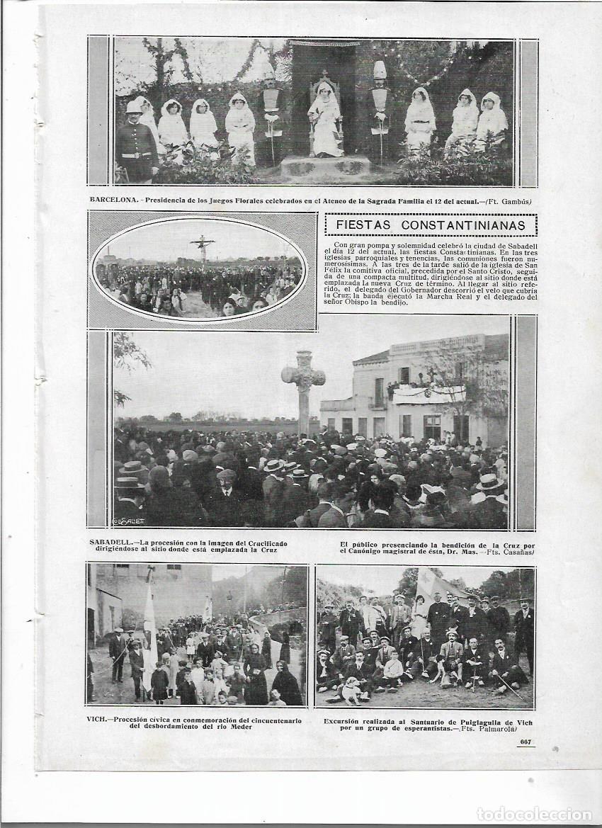 Collecting paper: A&Ntilde;O 1913 RECORTE PRENSA SABADELL FIESTAS CONSTANTINIANAS PROCESION BENDICION DE LA CRUZ CANONIGO MAS