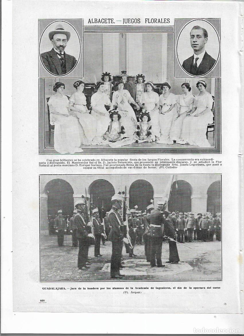 Collectionnisme: A&Ntilde;O 1913 RECORTE PRENSA ALBACETE JUEGOS FLORALES JOSEFA LEGORBURU REINA FLOR NATURAL ENRIQUE SORIANO
