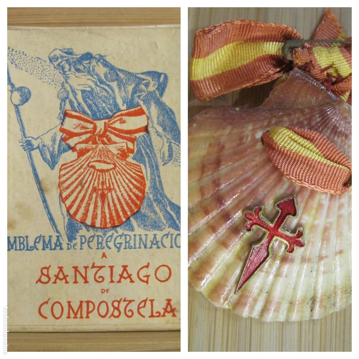 Collecting: EMBLEMA DE PEREGRINACIONES A SANTIAGO DE COMPOSTEL-CONCHA CON SU CAJA-VER FOTOS-(K-9502)