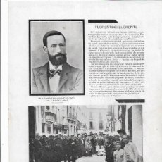 Coleccionismo: AÑO 1901 RECORTE PRENSA NOTICIA DE LA MUERTE FLORENTINO LLORENTE EN BERMEO BILBAO. Lote 401134184
