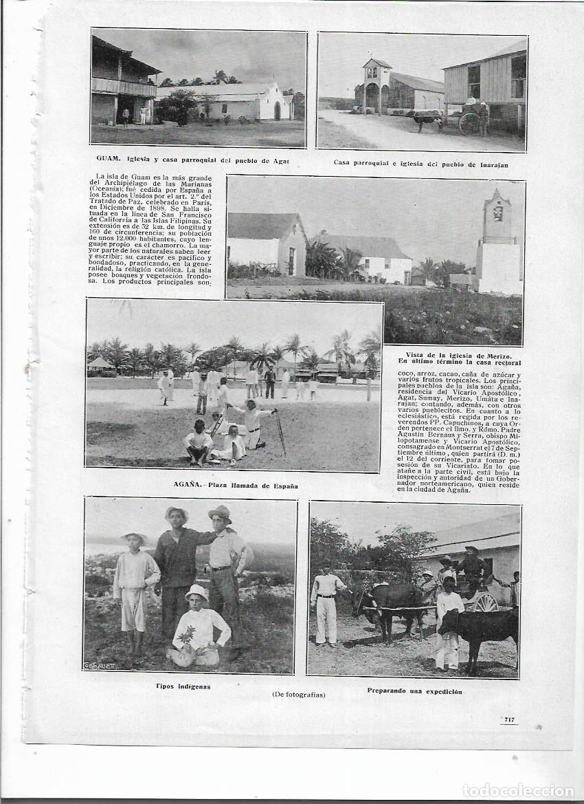 Colecionismo: A&Ntilde;O 1913 RECORTE PRENSA ISLA DE GUAM IGLESIA AGAT INARAJAN MERIZO AGA&Ntilde;A TIPOS INDIGENAS