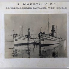 Coleccionismo: 1920 BOUZAS VIGO - CONSTRUCCIONES NAVALES J.MAESTU Y CIA - RARISIMA LAMINA FOTOGRAFICA. Lote 401285024