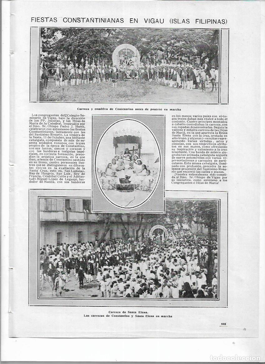Sammelleidenschaft Papier: A&Ntilde;O 1913 RECORTE PRENSA FILIPINAS FIESTAS CONSTANTINIANAS EN VIGAU PROCESION CARROZA CONSTANINO