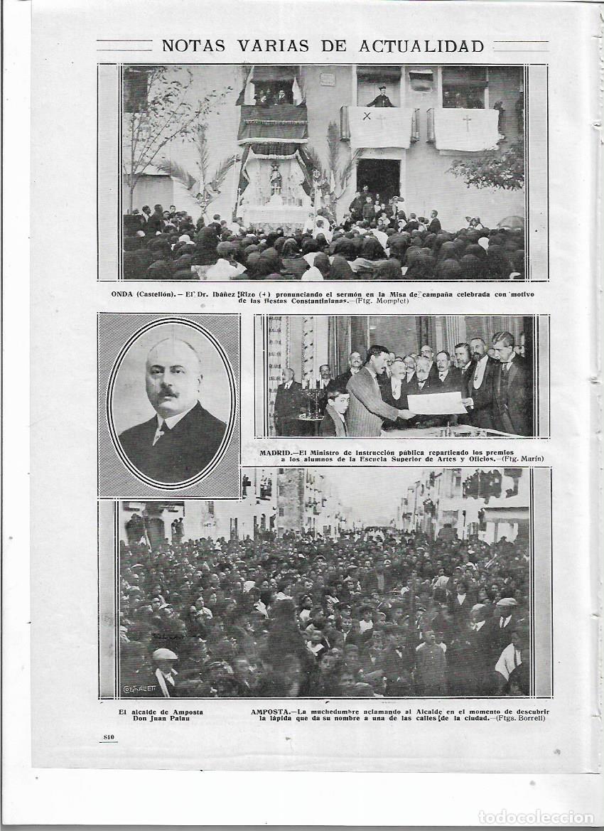 Collecting paper: A&Ntilde;O 1913 RECORTE PRENSA ONDA CASTELLON FIESTAS CONSTANTINIANAS MISA SERMON DR IBA&Ntilde;EZ RIZO