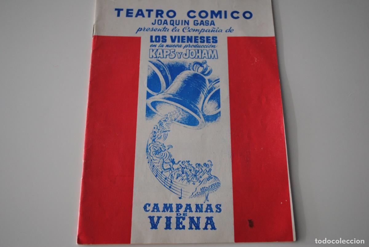 Coleccionismo: TEATRO COMICO JOAQUIN GASA - LOS VIENESES - PRODUCCION KAPS Y JOHAM-CAMPANAS DE VIENA