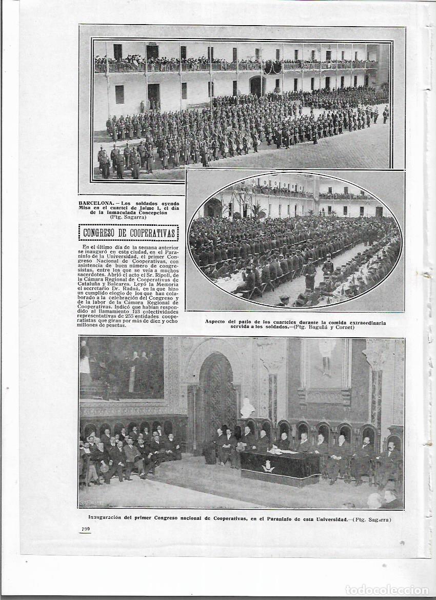 Coleccionismo: A&Ntilde;O 1913 RECORTE PRENSA BARCELONA EJERCITO FIESTA INMACULADA CONCEPCION CUARTEL JAIME I SOLDADOS